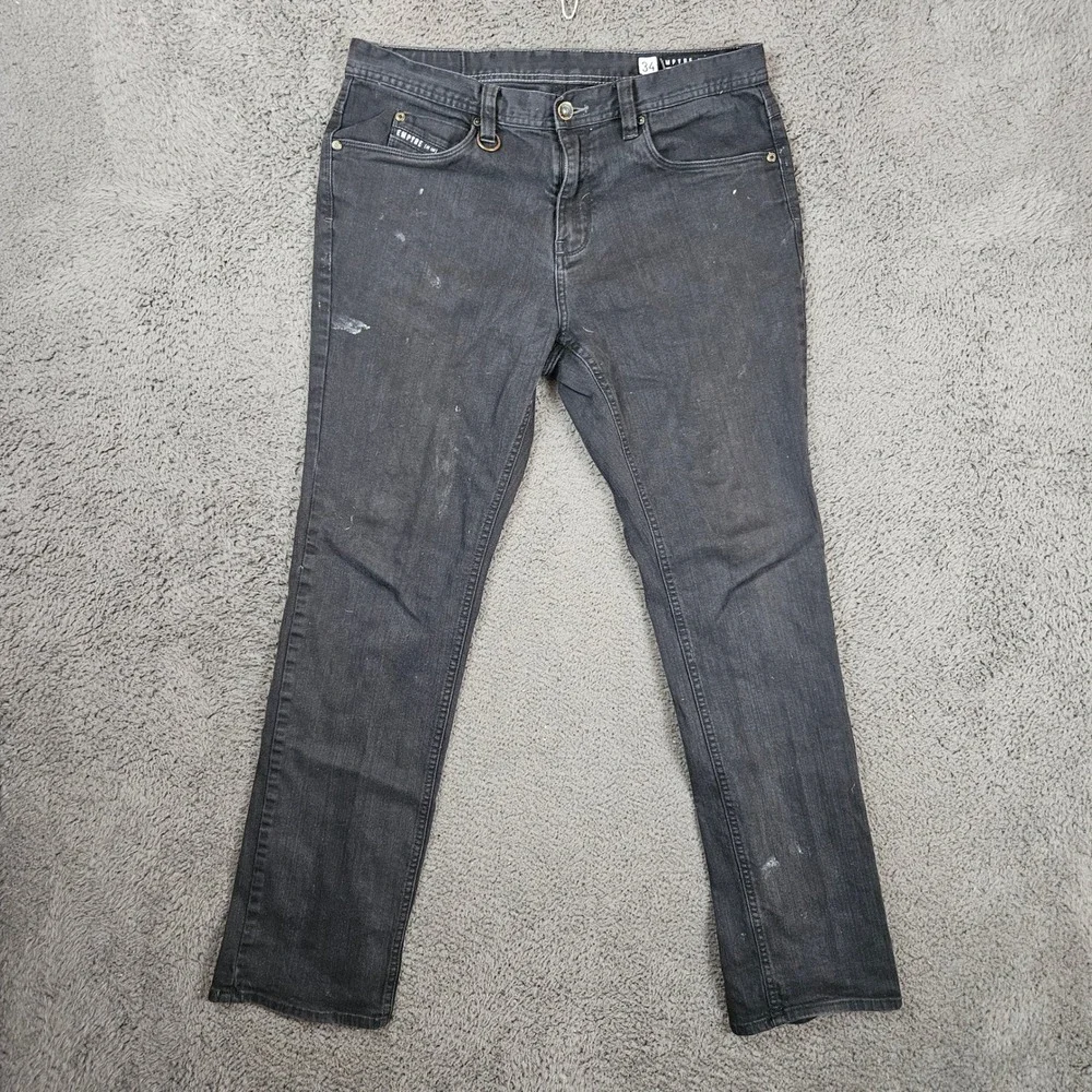 Empyre Sledgehammer Regular Fit Black Jeans Mens‎ 34 Painted Distressed Skate